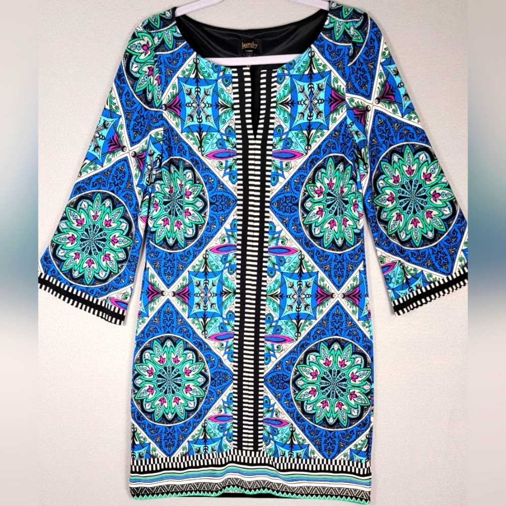 Laundry By‎ Shelli Segal Stained Glass Lined Dress Size 8